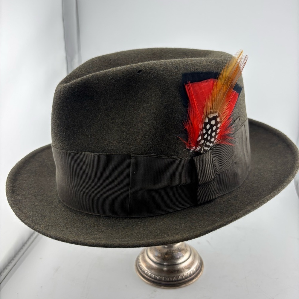 Vintage Borsalino Alessandria 1857 Italy Brown Wool Fedora Size 7 Handmade​​​ - Picture 5 of 12